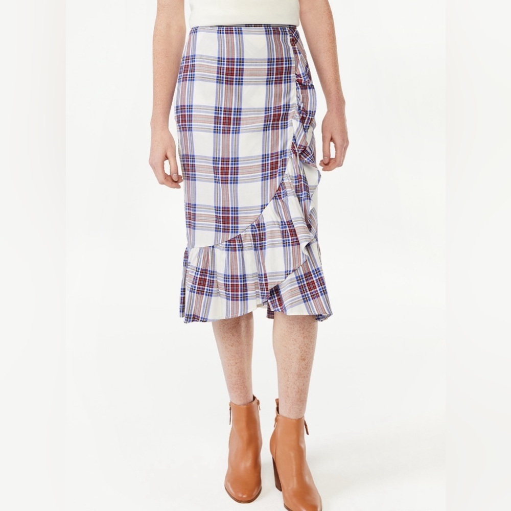 Free Assembly Women's Ruffle Midi Skirt size 10